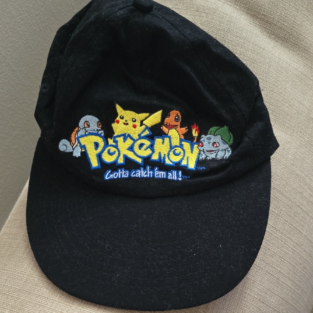 Pokemon Black Kids Hat with Colorful Characters